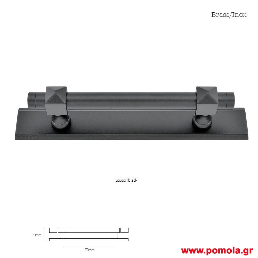 970 Λαβη εξωπορτας ορειχαλκινη μαυρο ματ msv