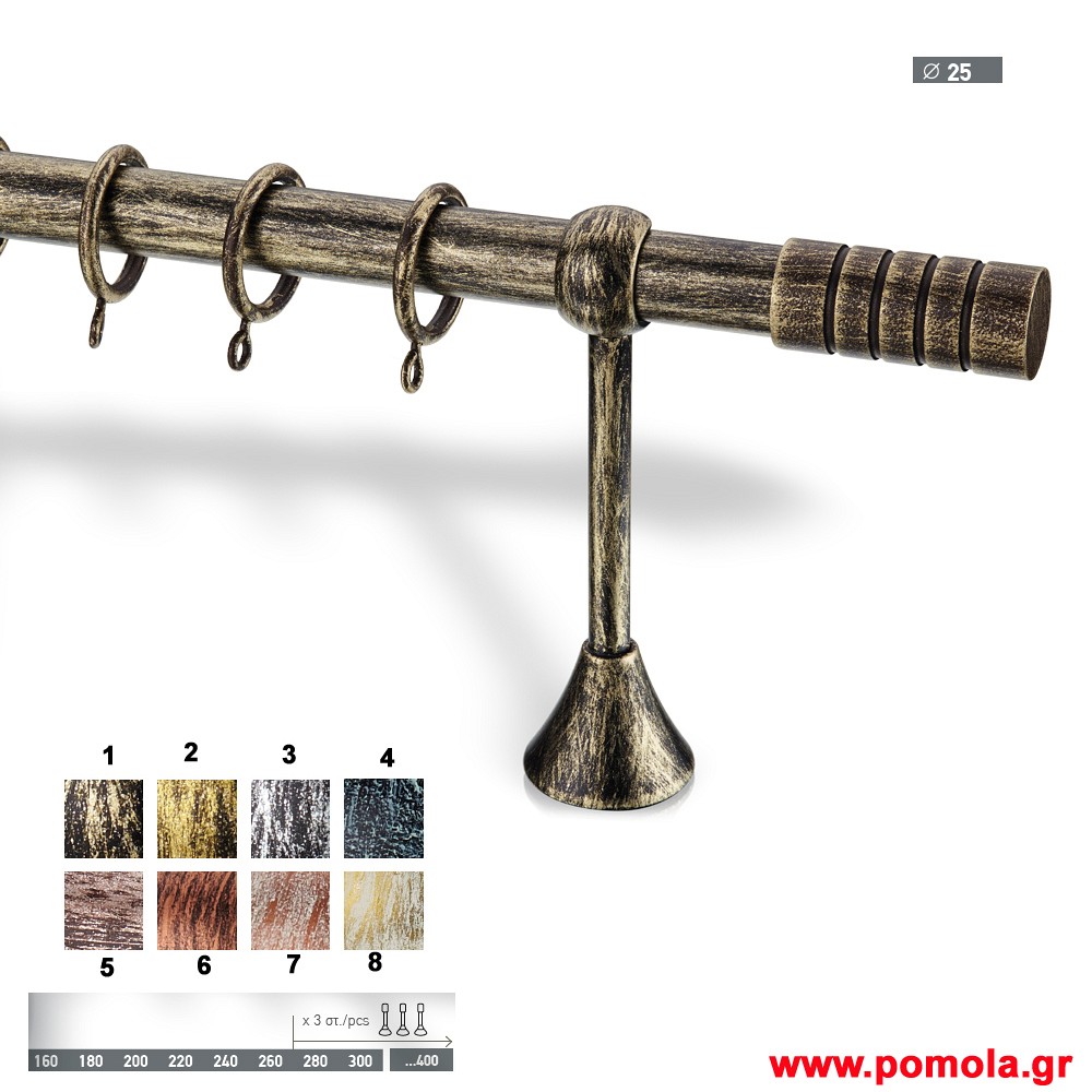 036 Κουρτινοβεργα Σφυριλατη φ 25