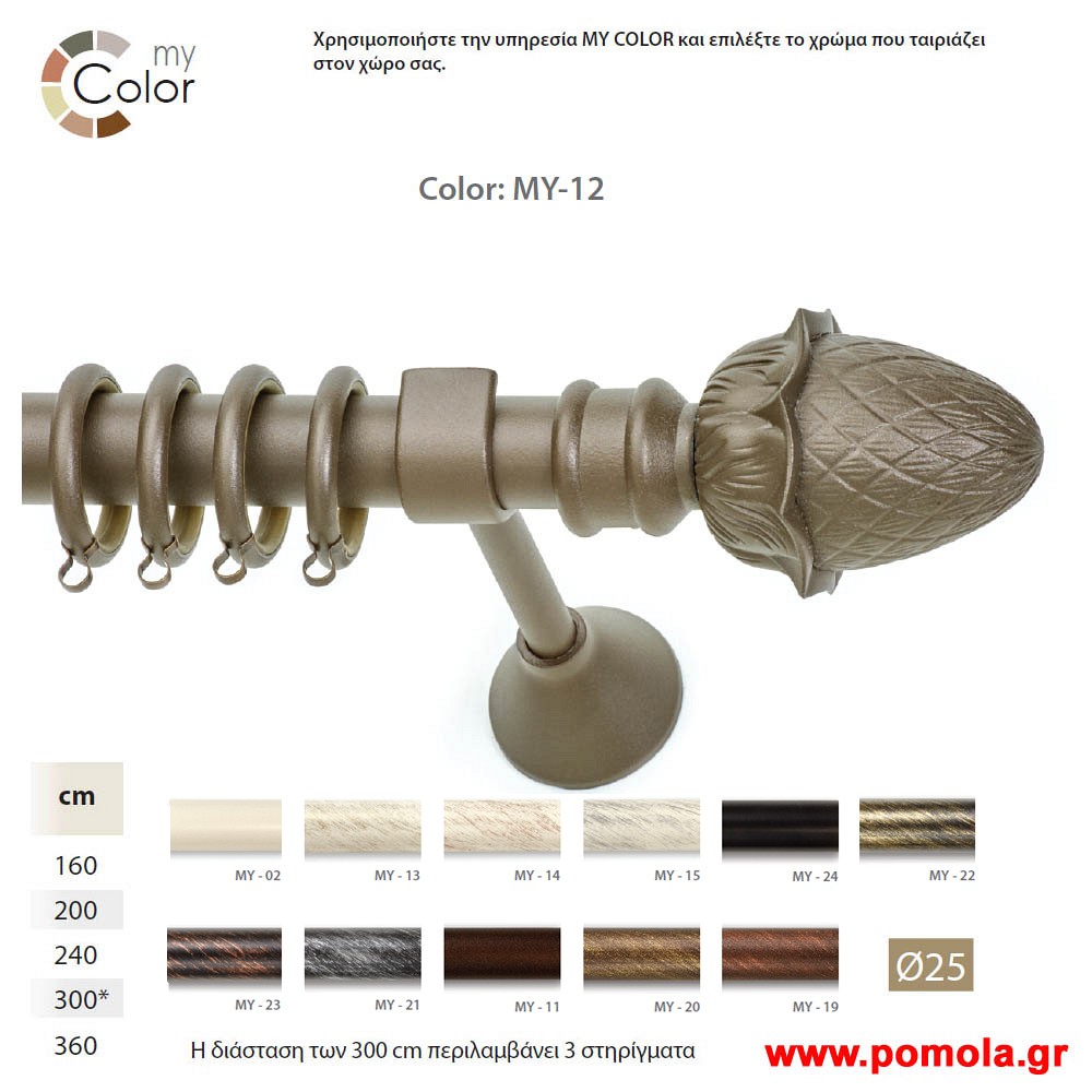 004 Κουρτινοβεργα Σφυριλατη φ25