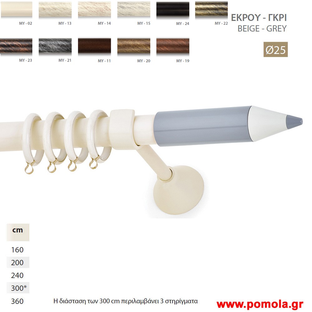 030 Κουρτινοβεργα Σφυριλατη φ25