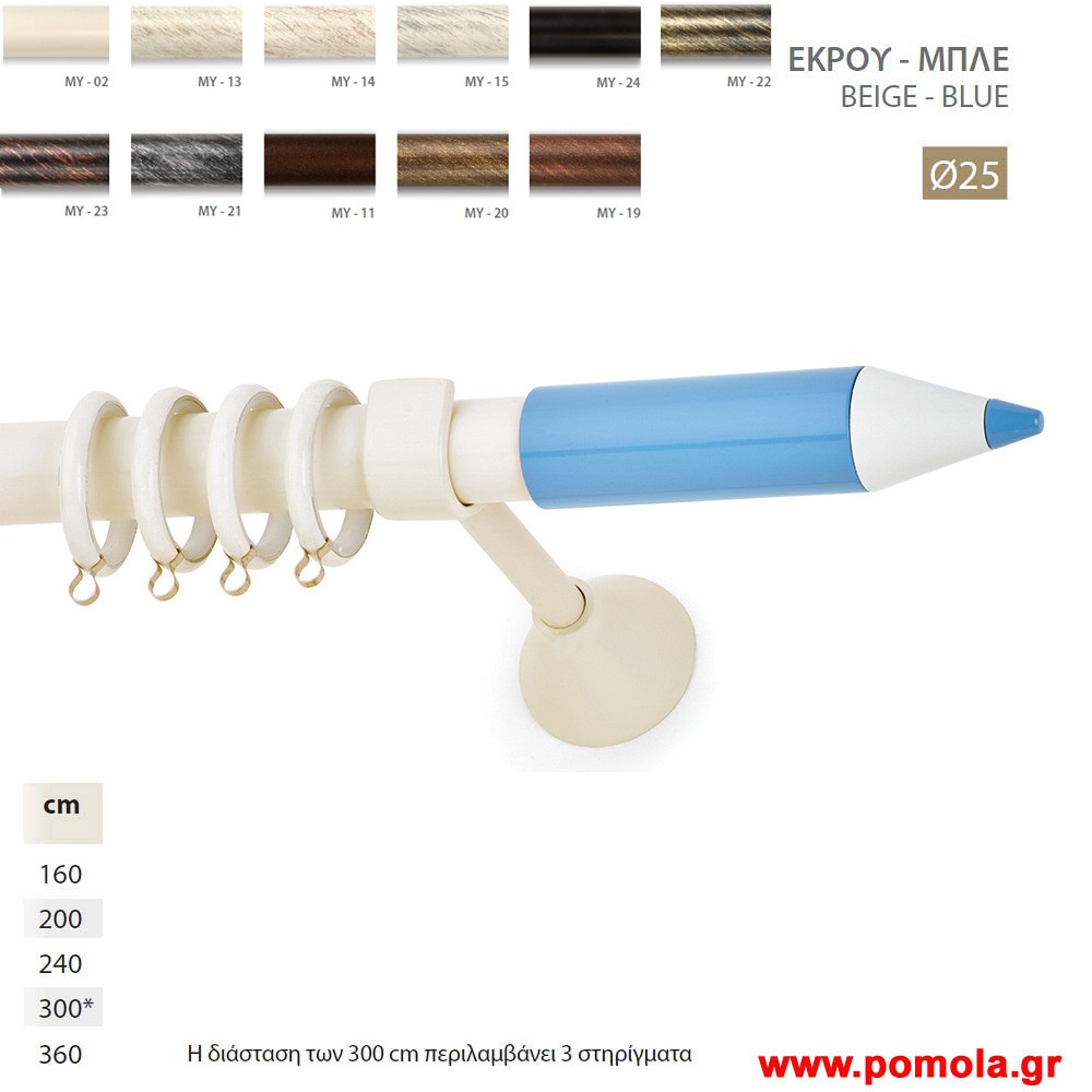 031 Κουρτινοβεργα Σφυριλατη φ25