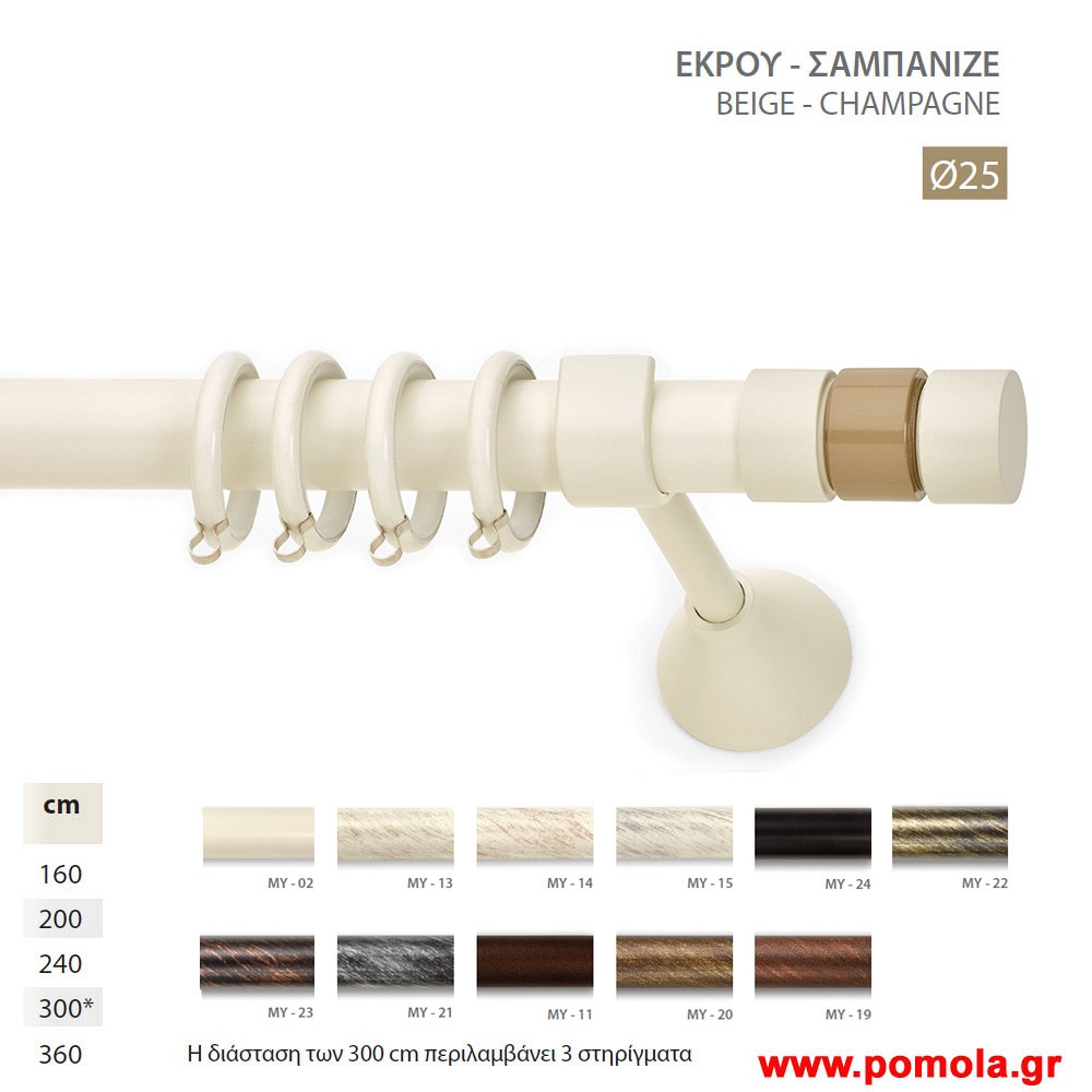 033 Κουρτινοβεργα Σφυριλατη φ25