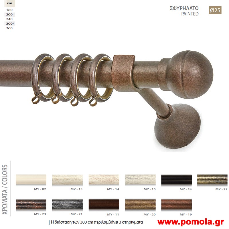 027 Κουρτινοβεργα Σφυριλατη φ25