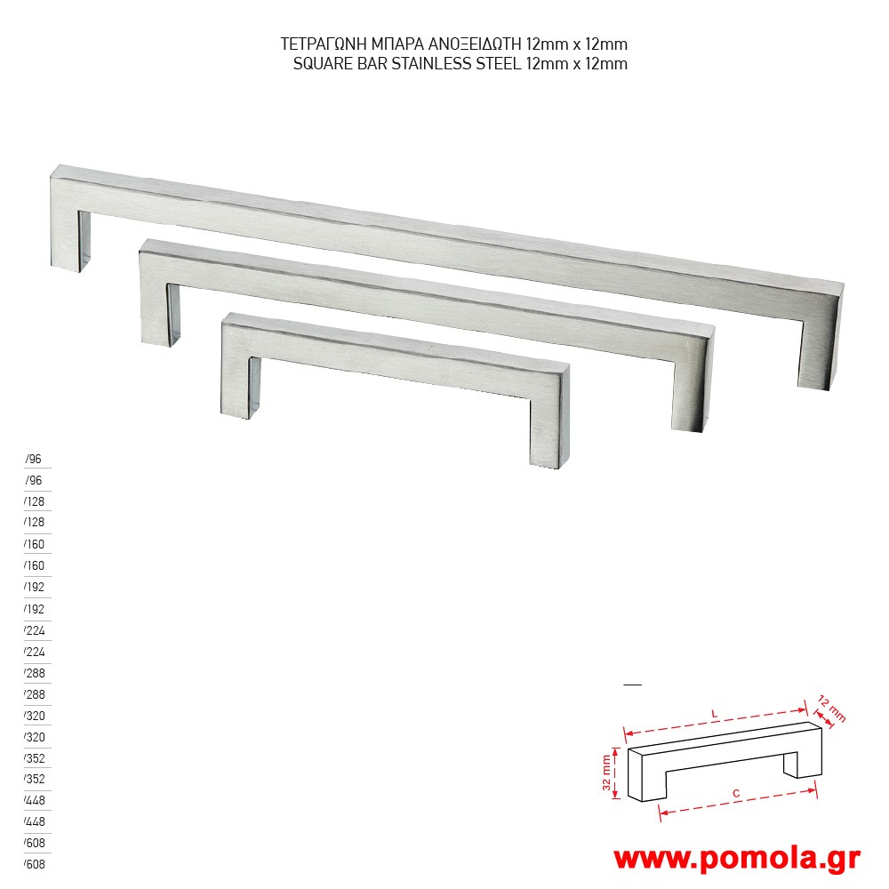 153 Λαβη κουζινας ντουλαπας ή επιπλου ανοξειδωτο ματ zbls