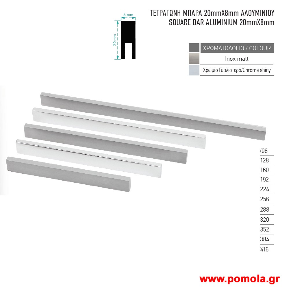 157 Λαβη κουζινας ντουλαπας ή επιπλου νικελ ματ και χρωμιο zbls