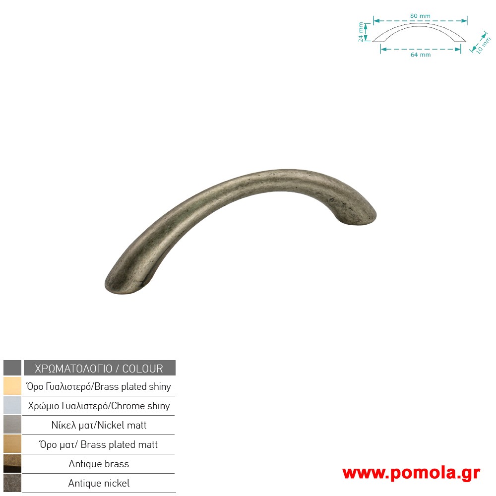 192 Λαβη κουζινας ντουλαπας ή επιπλου κασσιτερος zbls