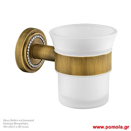 001 Ποτηροθηκη μπρονζε επιτοιχια με στρας