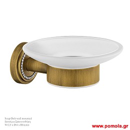 002 Σαπουνοθηκη μπρονζε επιτοιχια με στρας