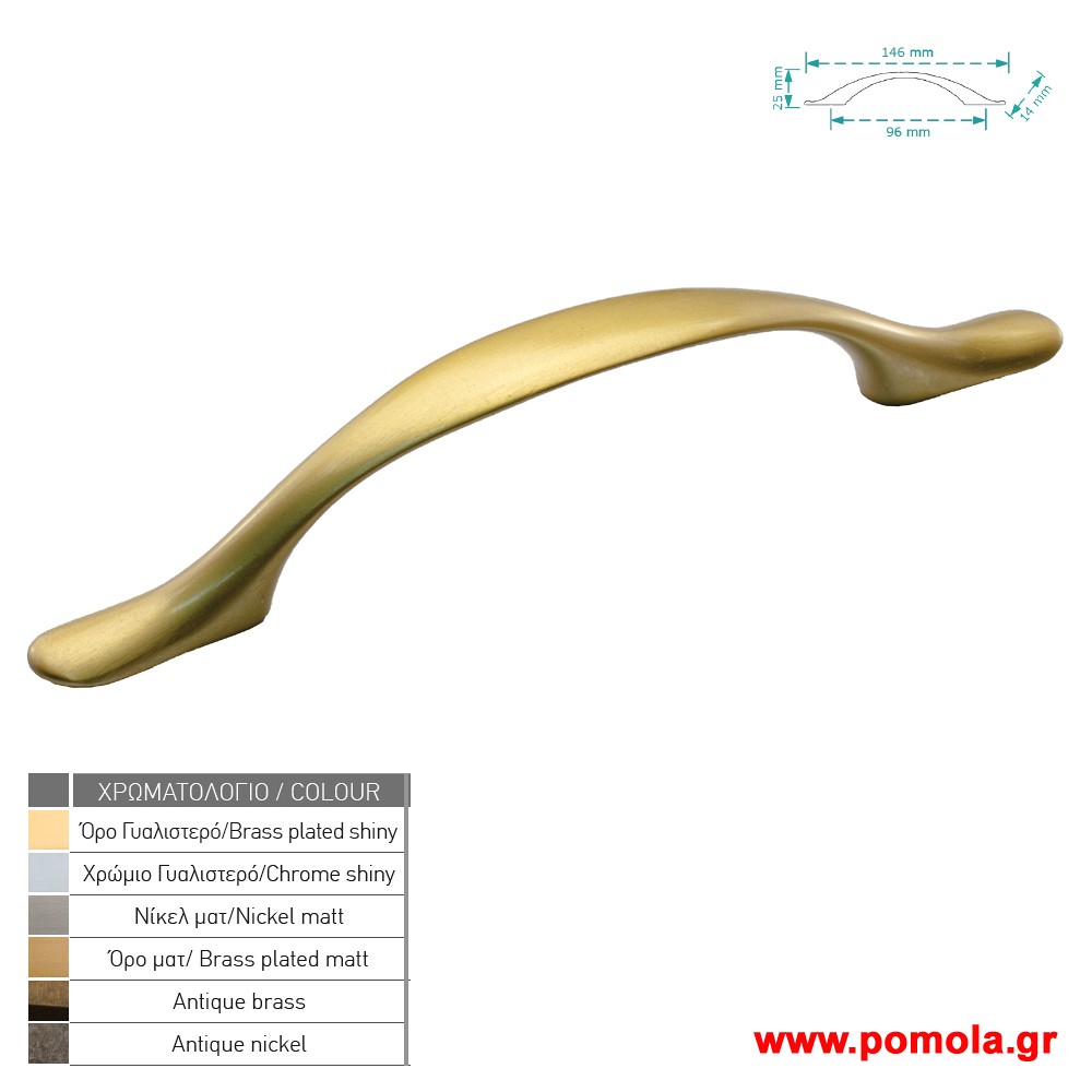 299 Λαβη κουζινας ντουλαπας ή επιπλου ορο ματ zbls