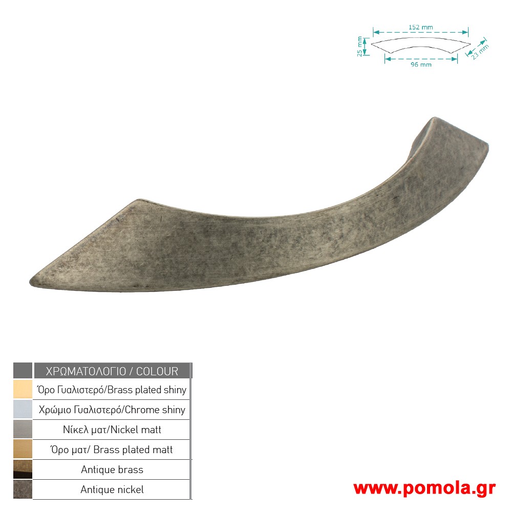 341 Λαβη κουζινας ντουλαπας ή επιπλου κασσιτερος zbls