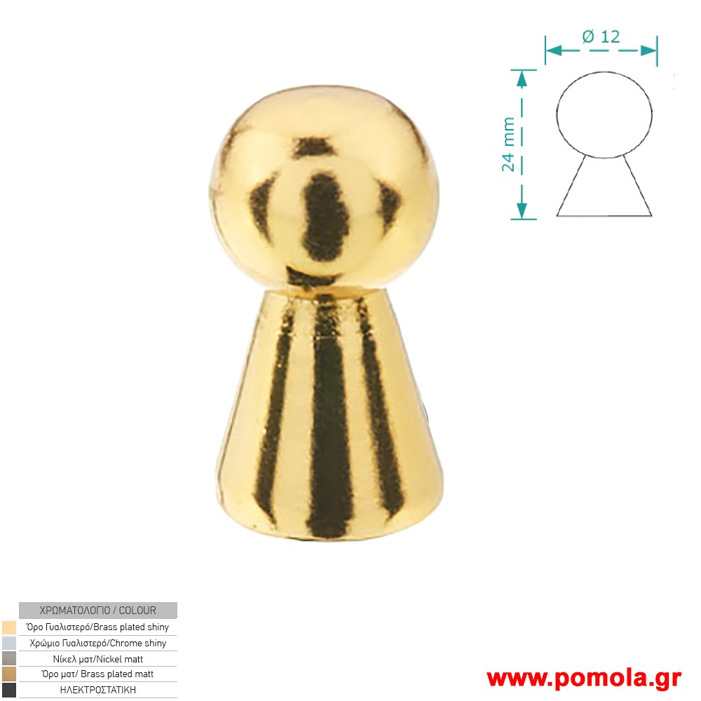 084 Πομολακι κουζινας ντουλαπας ή επιπλου ορο γυαλιστερο zbls