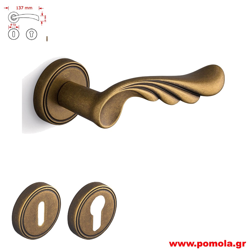 2197 Πομολο πορτας αντικε μπρονζε zbls