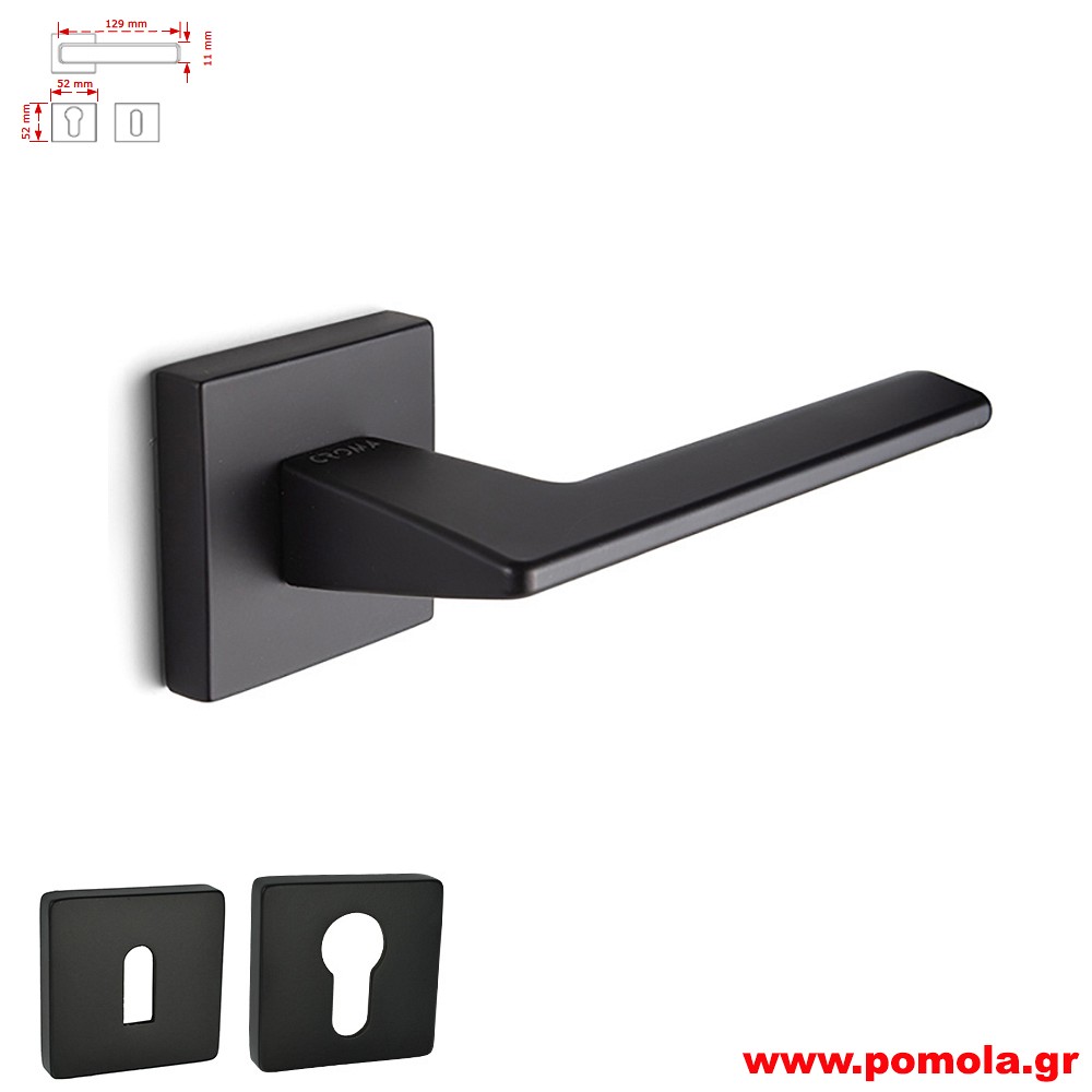 040 Πομολο πορτας μαυρο ματ zbls