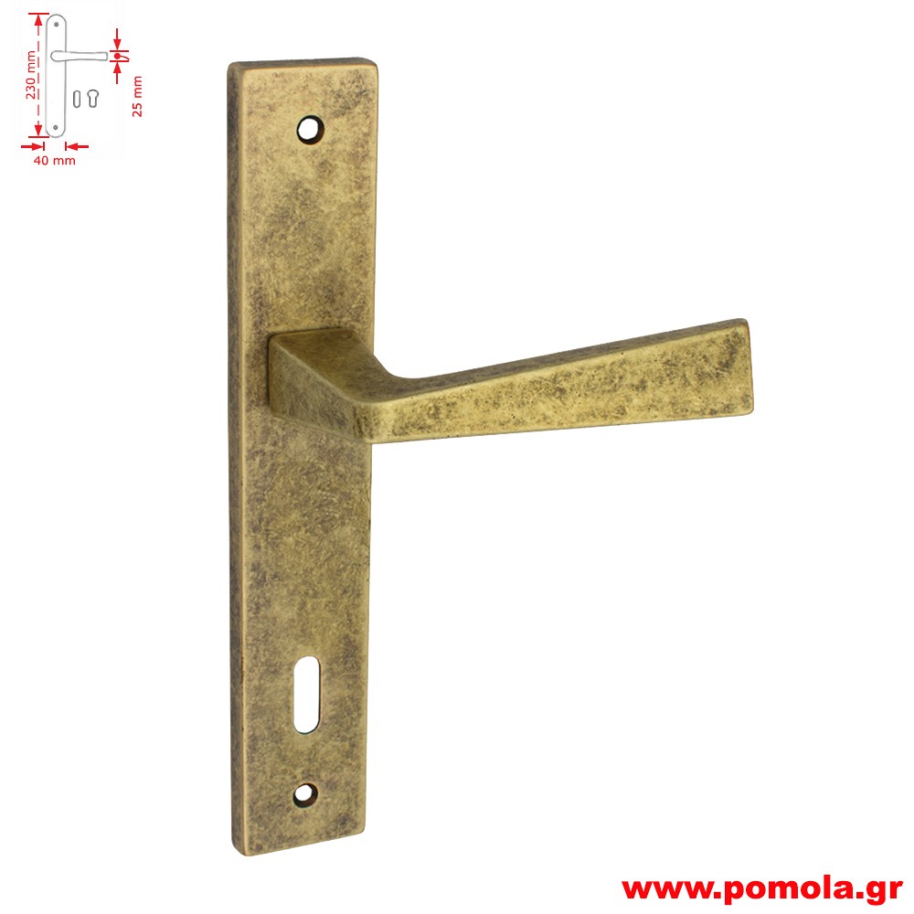 2204 Πομολο πορτας με πλακα αντικε μπρονζε zbls