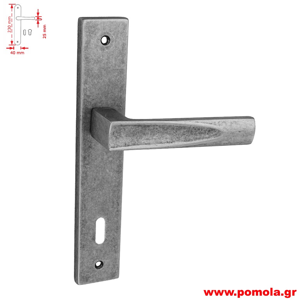 2210 Πομολο πορτας με πλακα κασσιτερος zbls