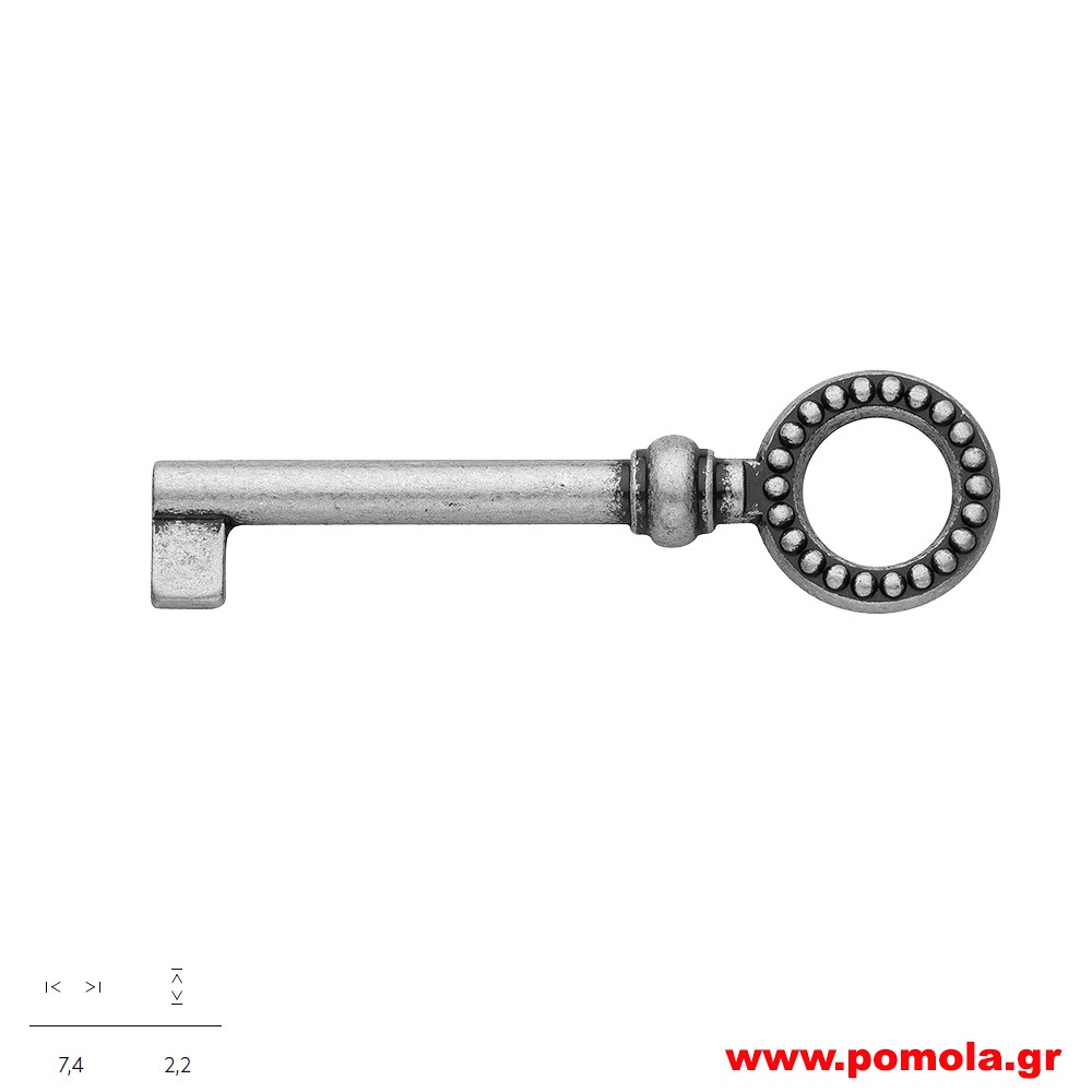 027 Κλειδι Ντουλαπας και συρταριων σε χρωμα κασσιτερου rmlds