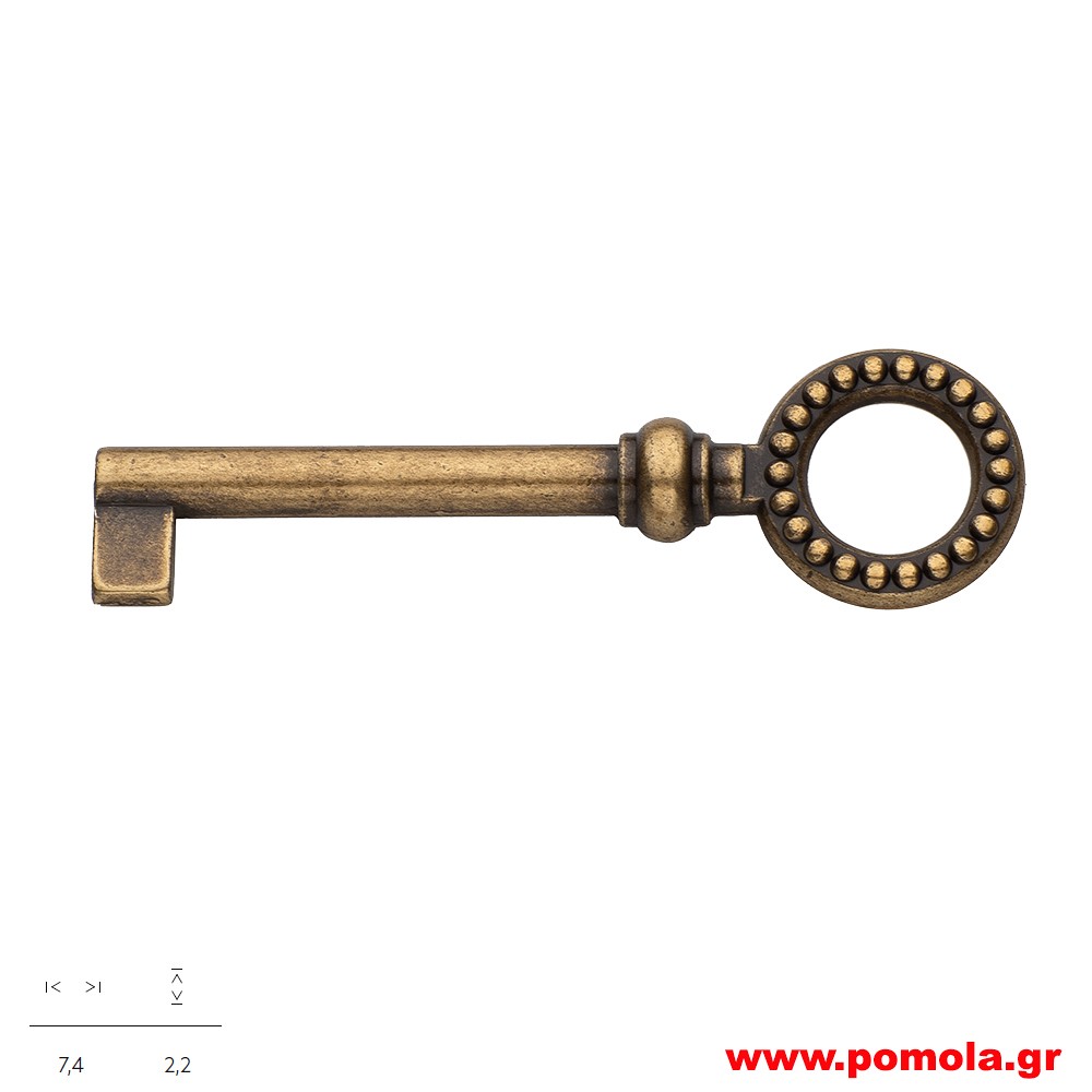 028 Κλειδι Ντουλαπας και συρταριων αντικε μπρονζε rmlds