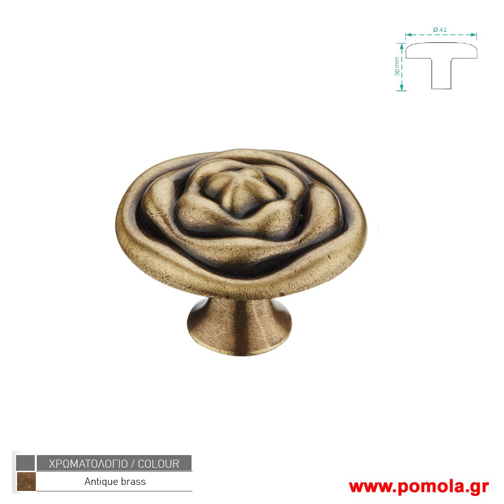 1710 Πομολακι κουζινας ντουλαπας ή επιπλου αντικε μπρονζε zbls