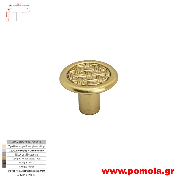 219 Πομολακι κουζινας ντουλαπας ή επιπλου ορο ματ zbls