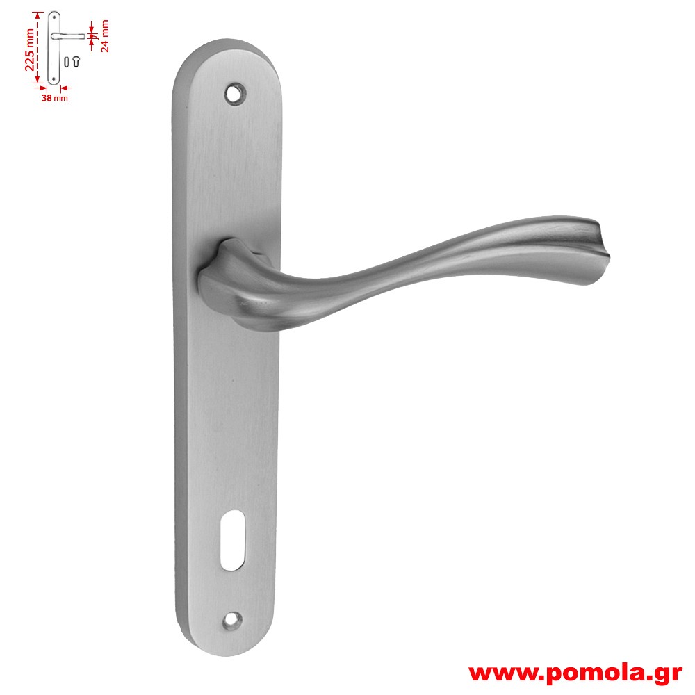 083 Πομολο πορτας με πλακα νικελ ματ zbls