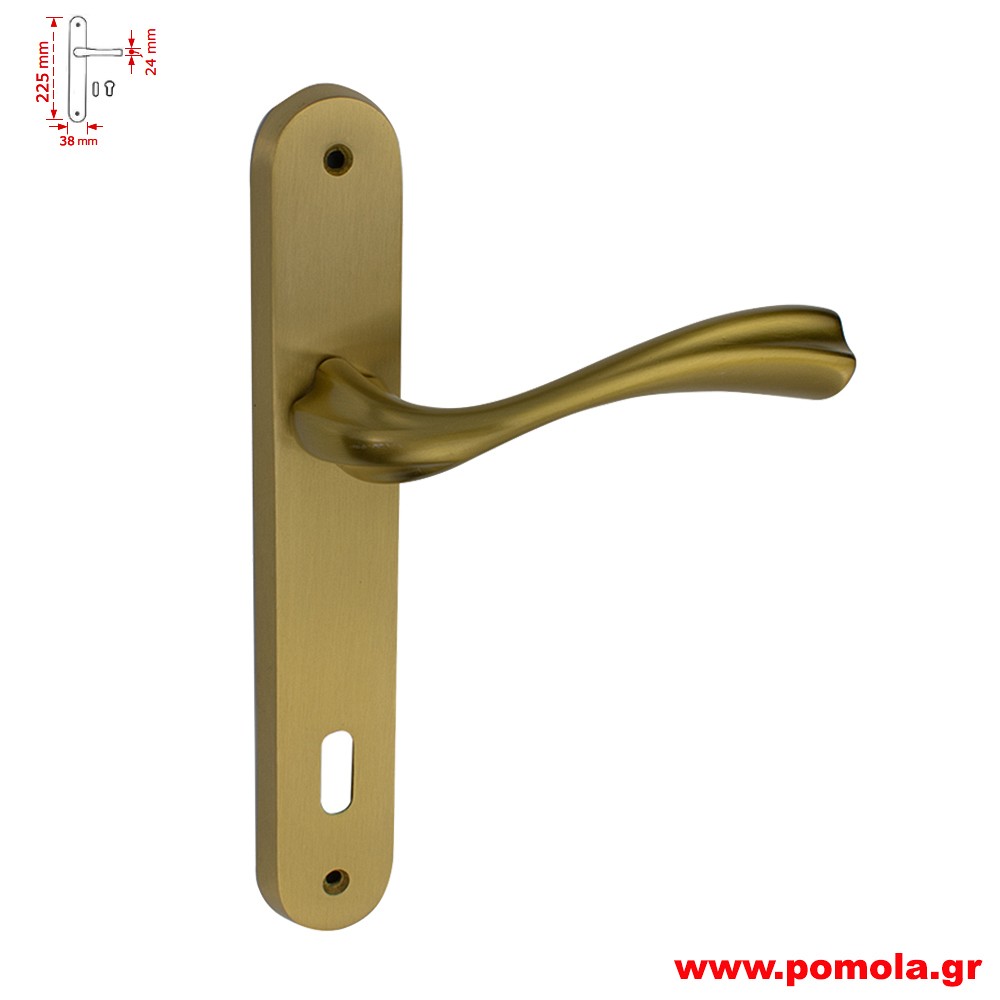 084 Πομολο πορτας με πλακα ορο ματ zbls