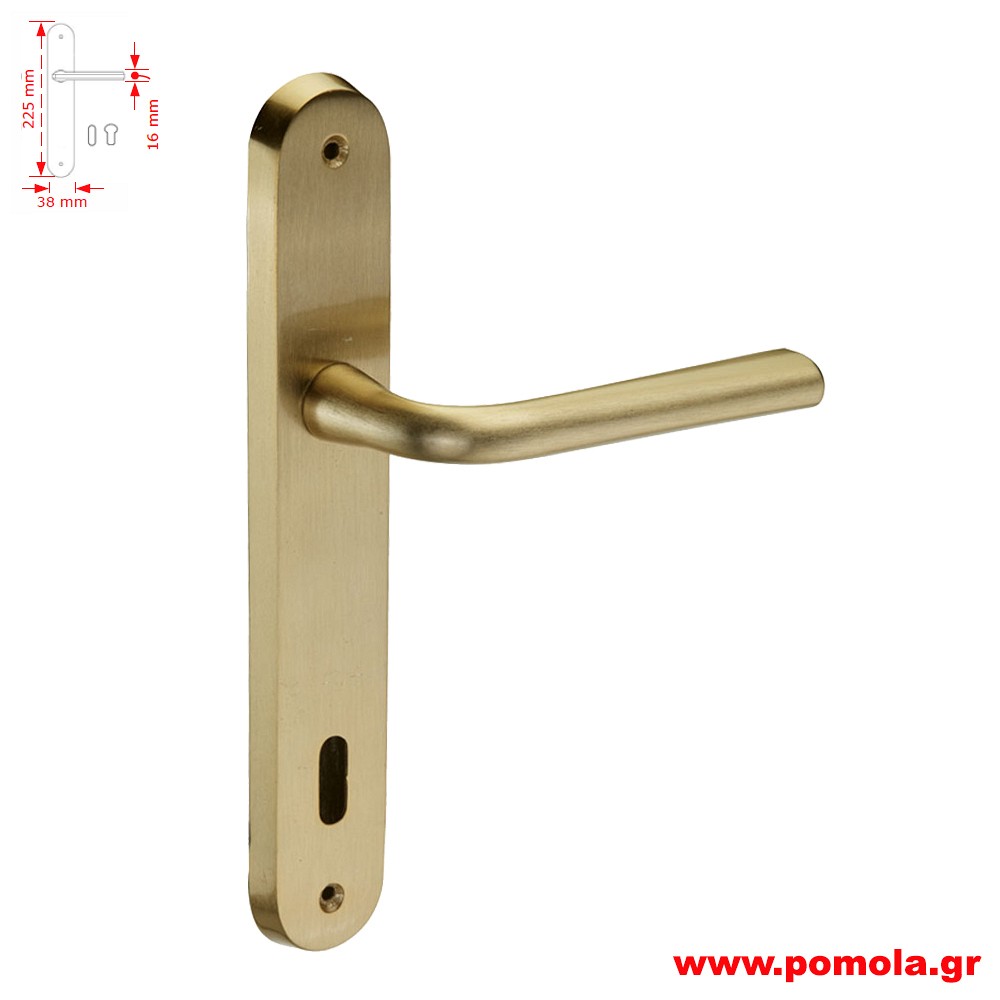 105 Πομολο πορτας με πλακα ορο ματ zbls