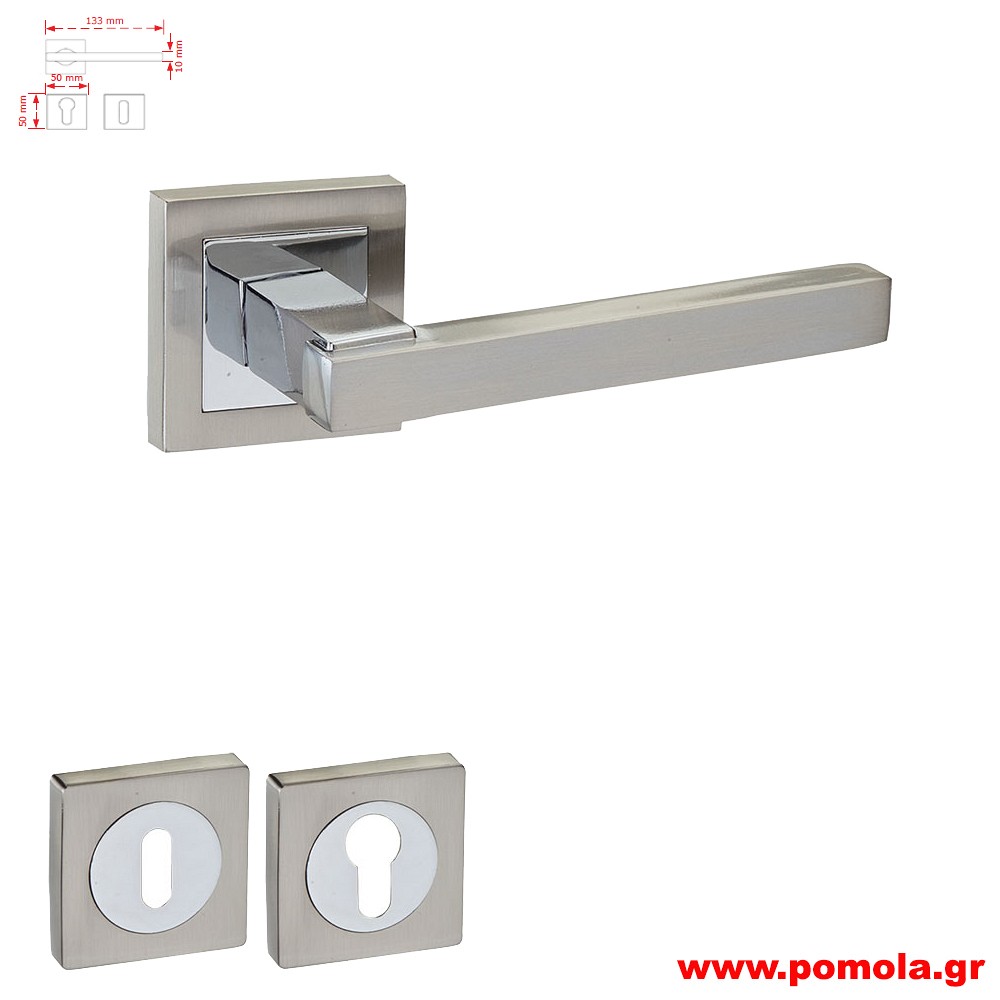 128 Πομολο πορτας νικελ ματ χρωμι zbls