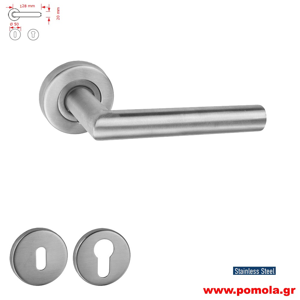 130 Πομολο πορτας ανοξειδωτο zbls