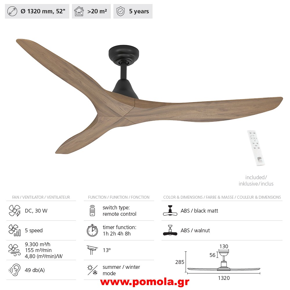 031 Φωτιστικό Ανεμιστήρας gl