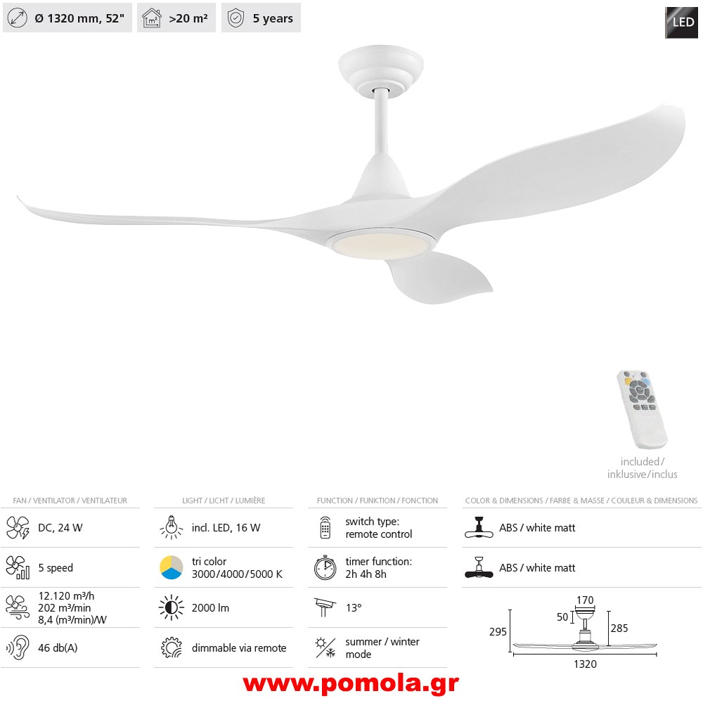 039 Φωτιστικό Ανεμιστήρας gl