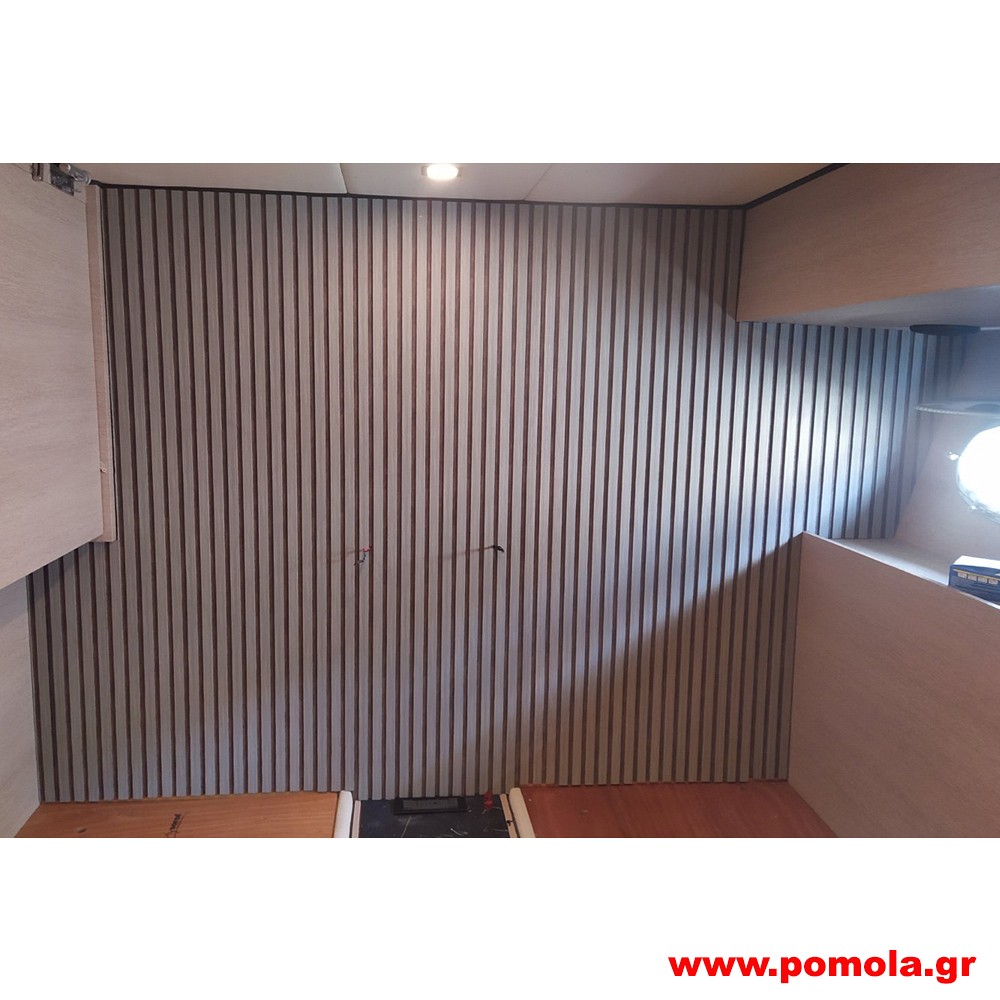 296 Τοποθέτηση ταπετσαρίας πανελ 3d πηχακι ξύλινο σε Σκάφος