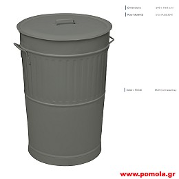095 ΚΑΔΟΣ ΜΕΤΑΛΛΙΚΟΣ 100 ΛΙΤΡΩΝ ΓΚΡΙ ΤΣΙΜΕΝΤΟΥ ΜΑΤ