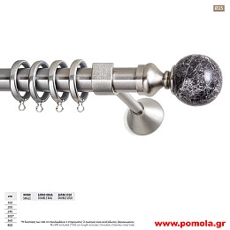 087 Κουρτινοβεργα Φ 25 με τελείωμα ΜΑΡΜΑΡΟ