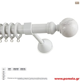 093 Κουρτινοβεργα Φ 25 με τελείωμα ΜΑΡΜΑΡΟ