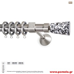 097 Κουρτινοβεργα Φ 25 με τελείωμα ΜΑΡΜΑΡΟ