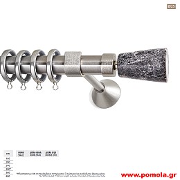 102 Κουρτινοβεργα Φ 25 με τελείωμα ΜΑΡΜΑΡΟ