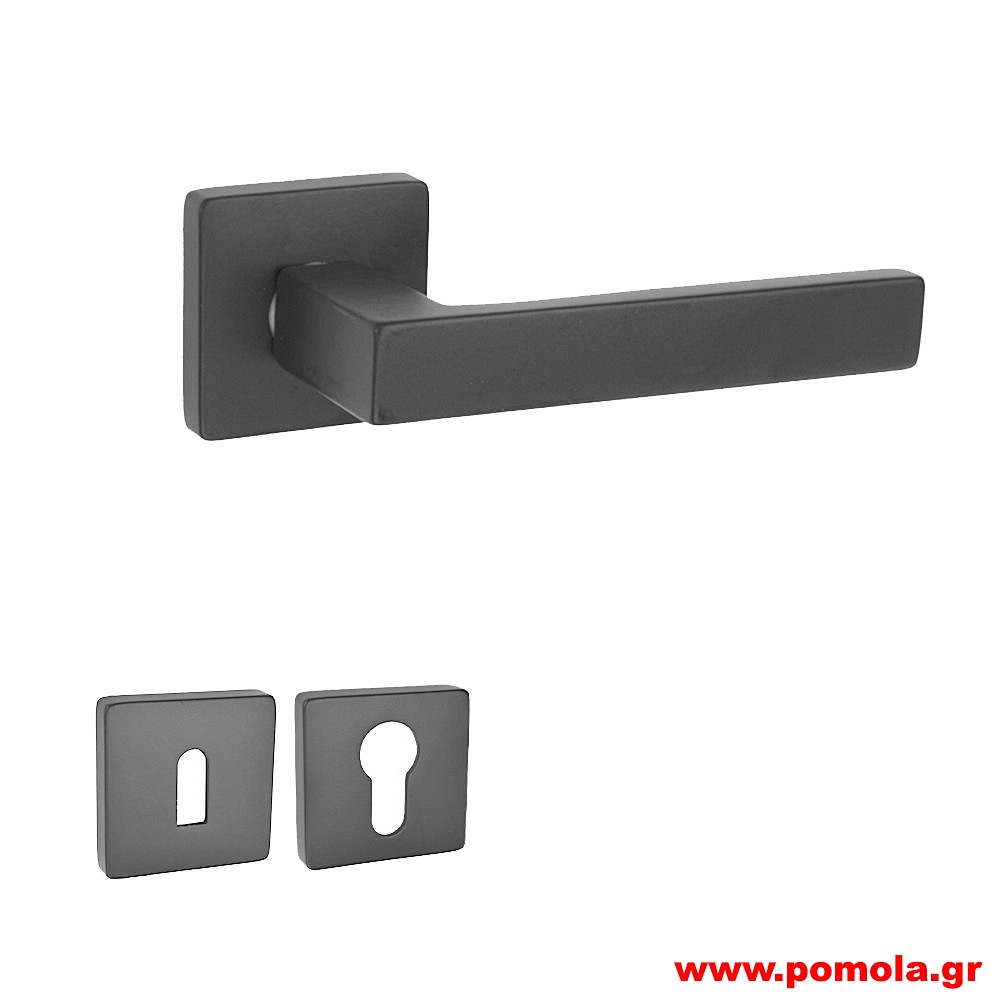 178 Πόμολο πόρτας μαύρο ματ zbls