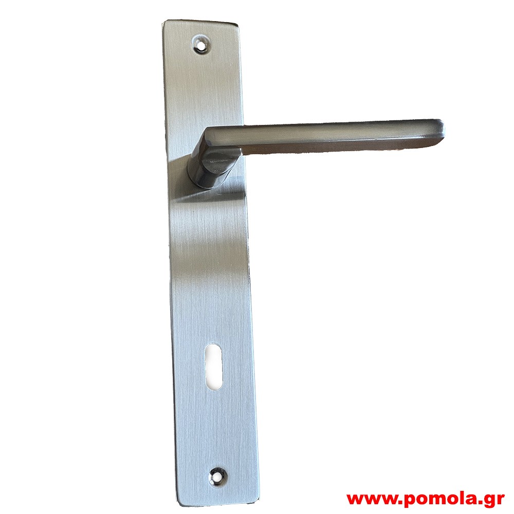 181  Πόμολο πόρτας νίκελ ματ με πλάκα zbls