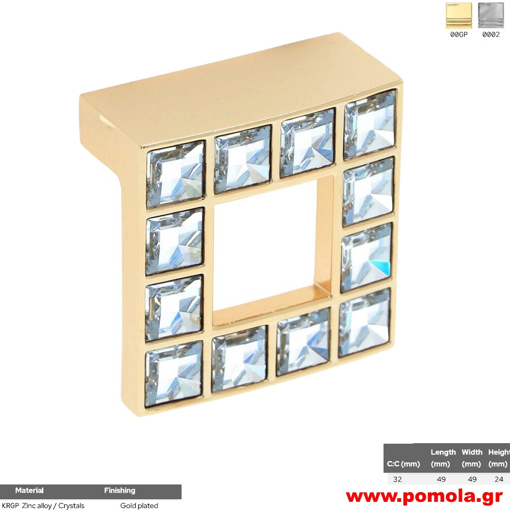 214 Πομολάκι με κρύσταλλο Swarovski, κουζίνας, ντουλάπας, επίπλου, ΙΤΑΛΙΑΣ