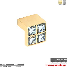212 Πομολάκι με κρύσταλλο Swarovski, κουζίνας, ντουλάπας, επίπλου, ΙΤΑΛΙΑΣ