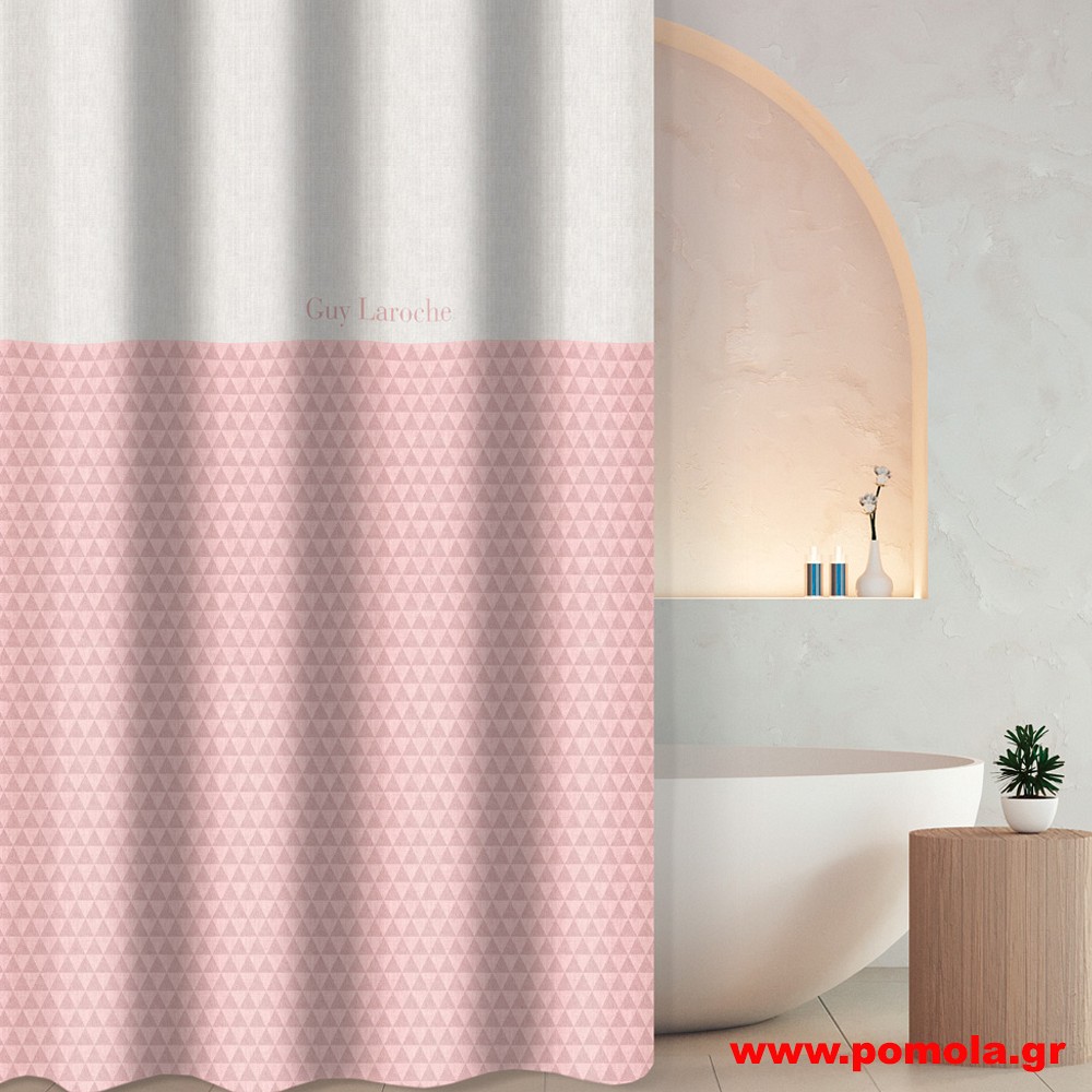 1100 Κουρτίνα μπάνιου με 2,40 πλάτος  Χ 1,85 ύψος DUSTY PINK