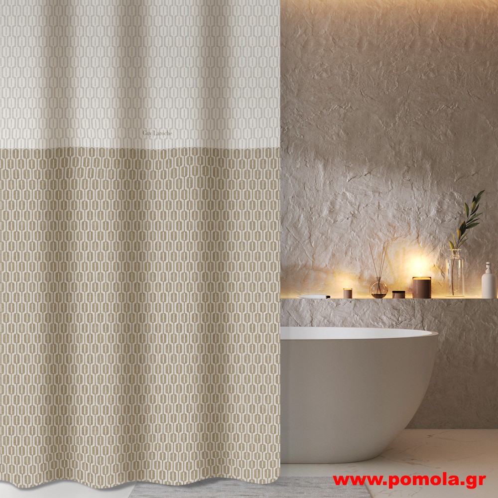 1109 Κουρτίνα μπάνιου με 2,40 πλάτος  Χ 1,85 ύψος NATURAL