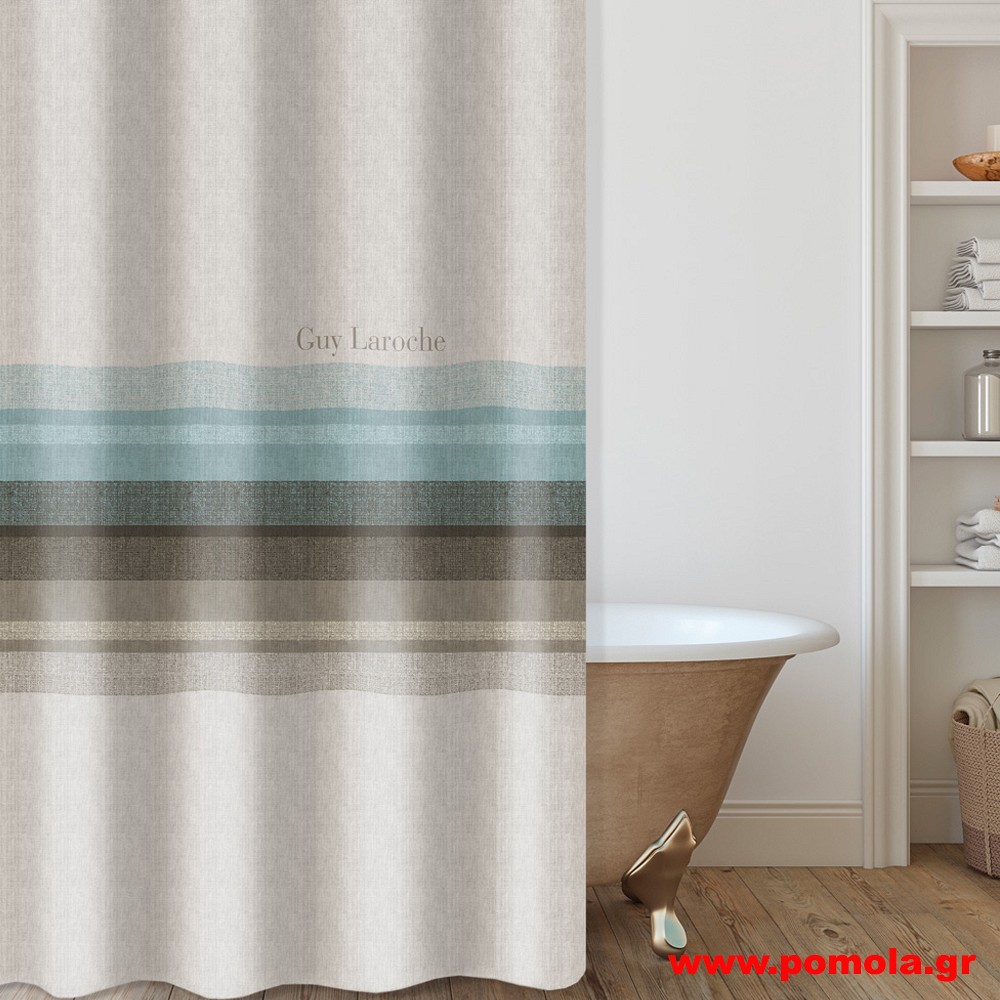 1123 Κουρτίνα μπάνιου με 2,40 πλάτος  Χ 1,85 ύψος NATURAL