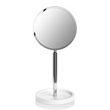 STONE KSA   Cosmetic mirror with shelf - white matt / chrome , 1-/4-x magnification