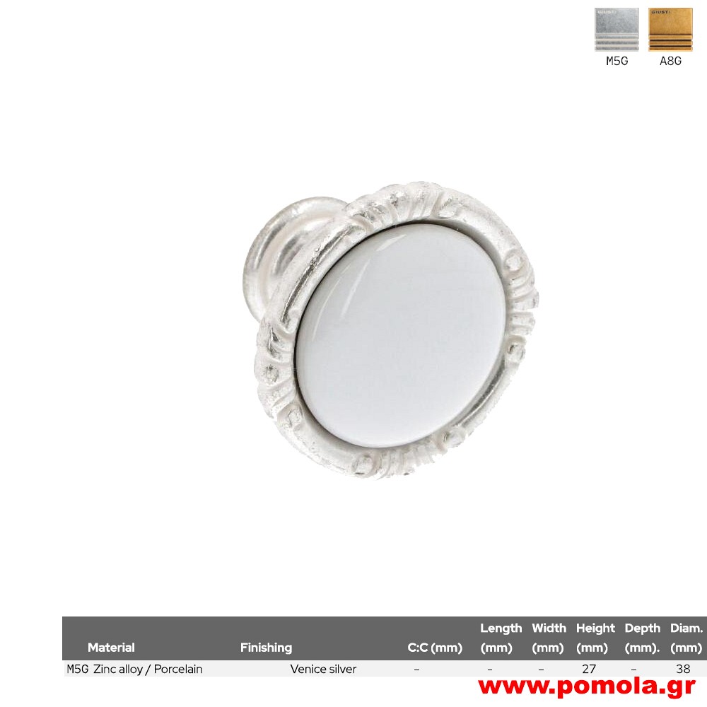 839 Πομολάκι πορσελάνης για κουζίνα, ντουλάπα και επίπλου, ΙΤΑΛΙΑΣ