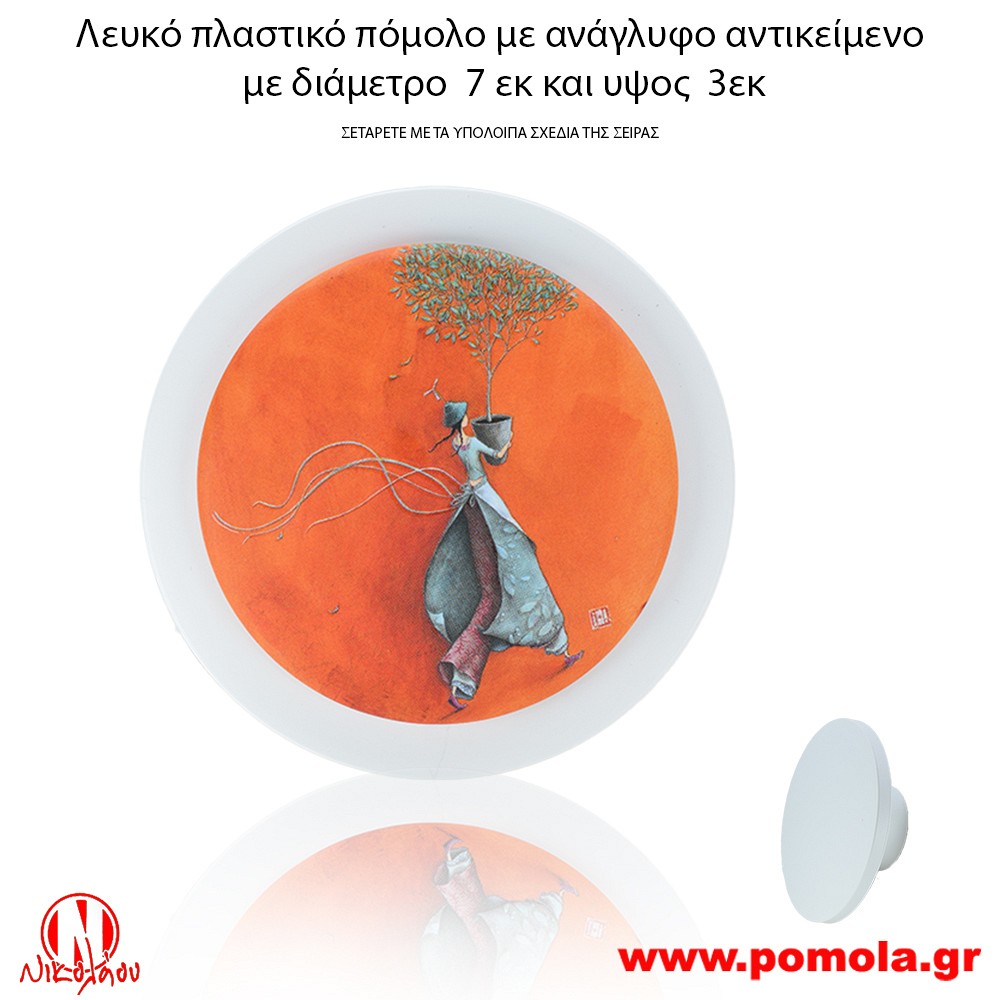 02 Πομολάκι Στρογγυλό Πλαστικό με ανάγλυφο σχέδιο