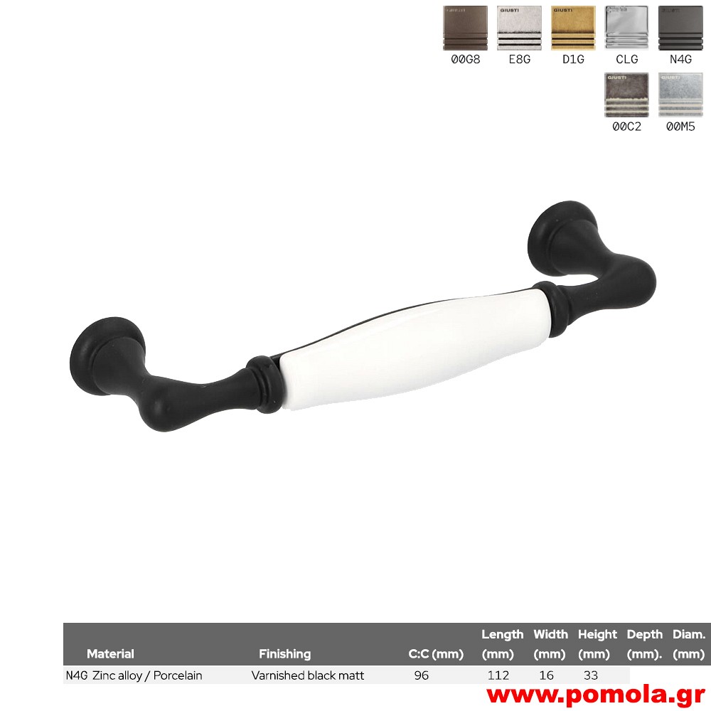 923 Λαβίτσα πορσελάνης για κουζίνα, ντουλάπα, έπιπλα, ΙΤΑΛΙΑΣ