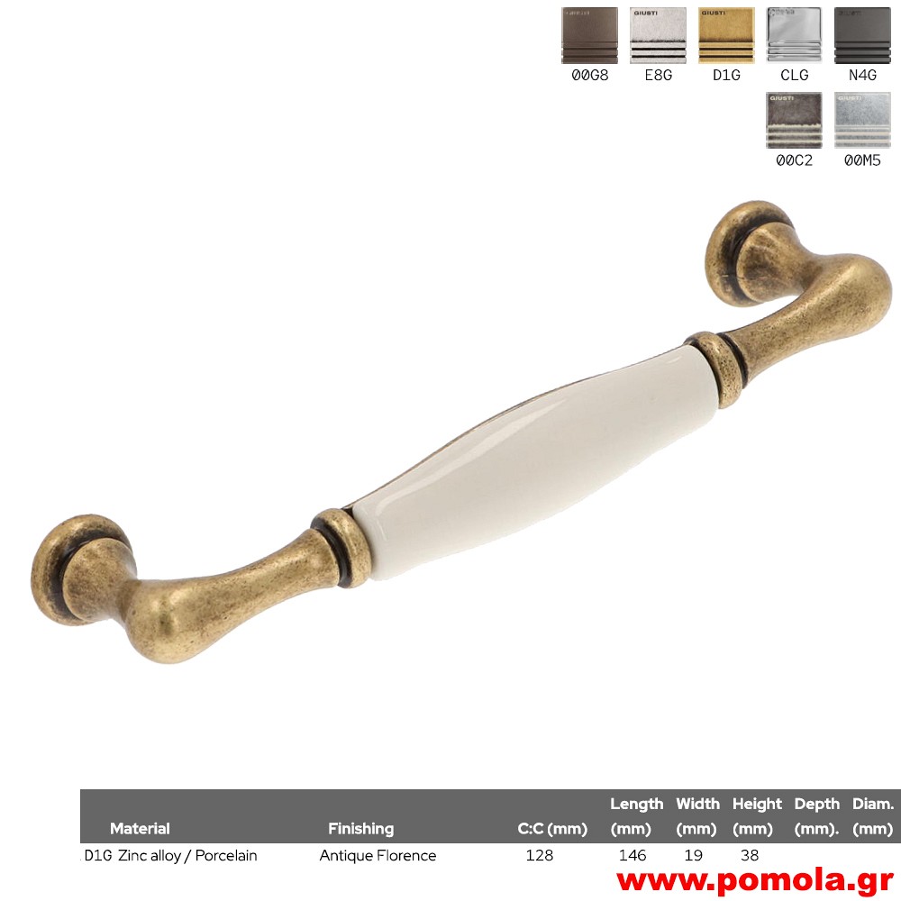 928 Λαβίτσα πορσελάνης για κουζίνα, ντουλάπα, έπιπλα, ΙΤΑΛΙΑΣ