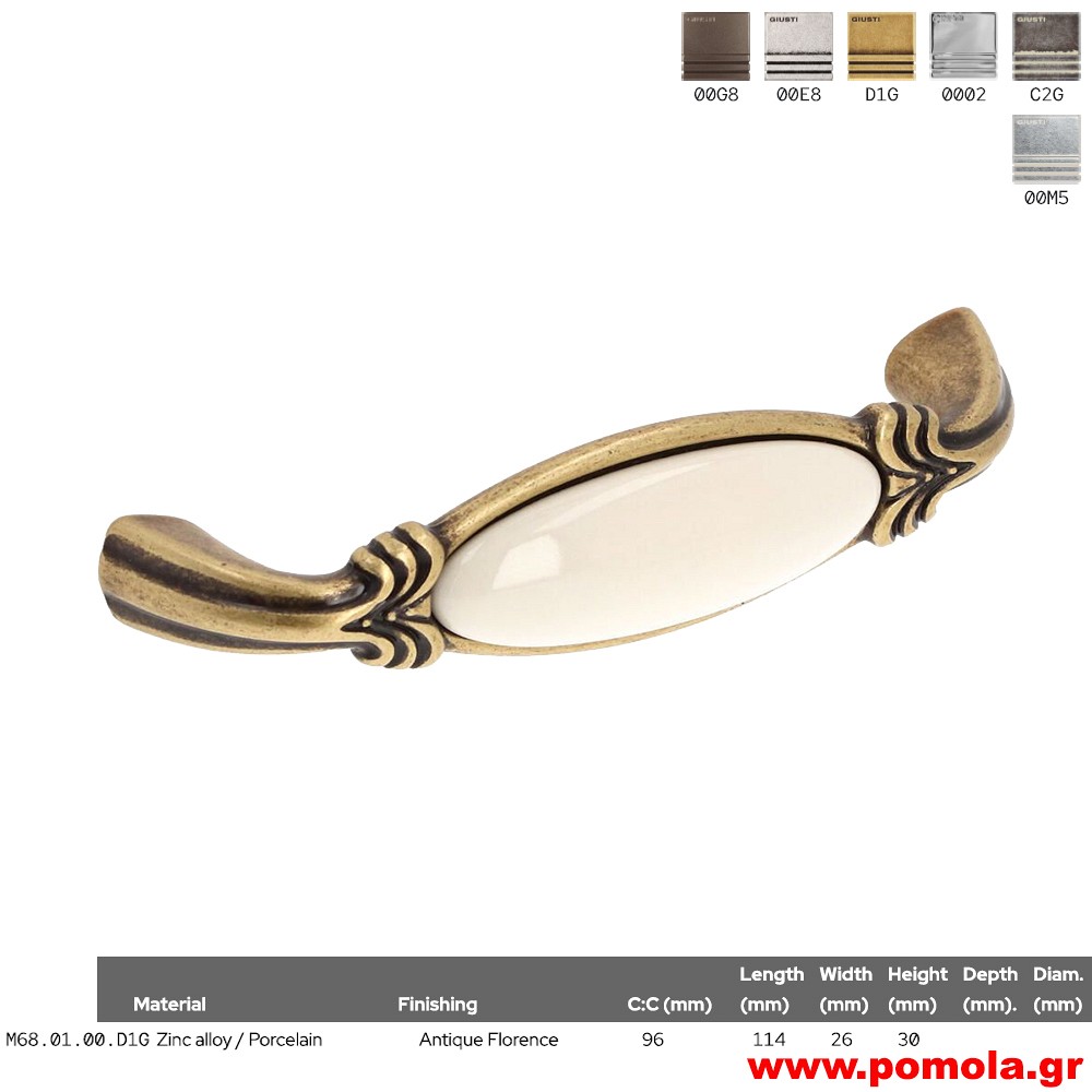 944 Λαβίτσα πορσελάνης για κουζίνα, ντουλάπα, έπιπλα, ΙΤΑΛΙΑΣ