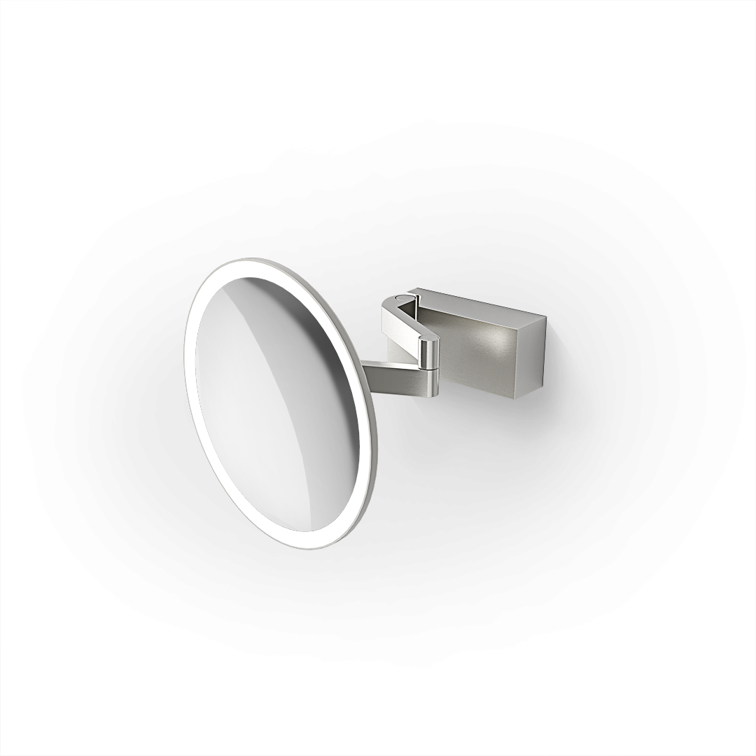 VISION R 5X    Cosmetic mirror illuminated - Stainless steel matt Optic Wall mounted - 5x magnification